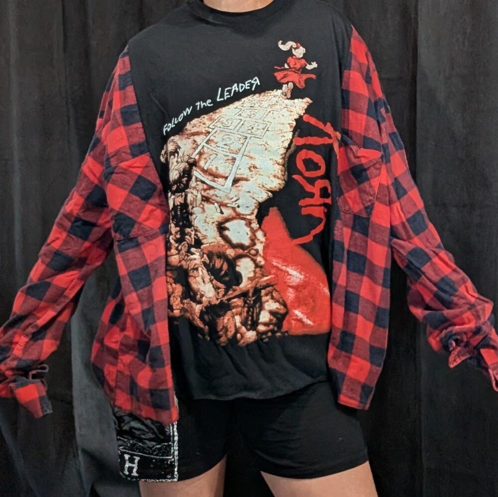 Upcycled Flannel Mash Up Top - Korn